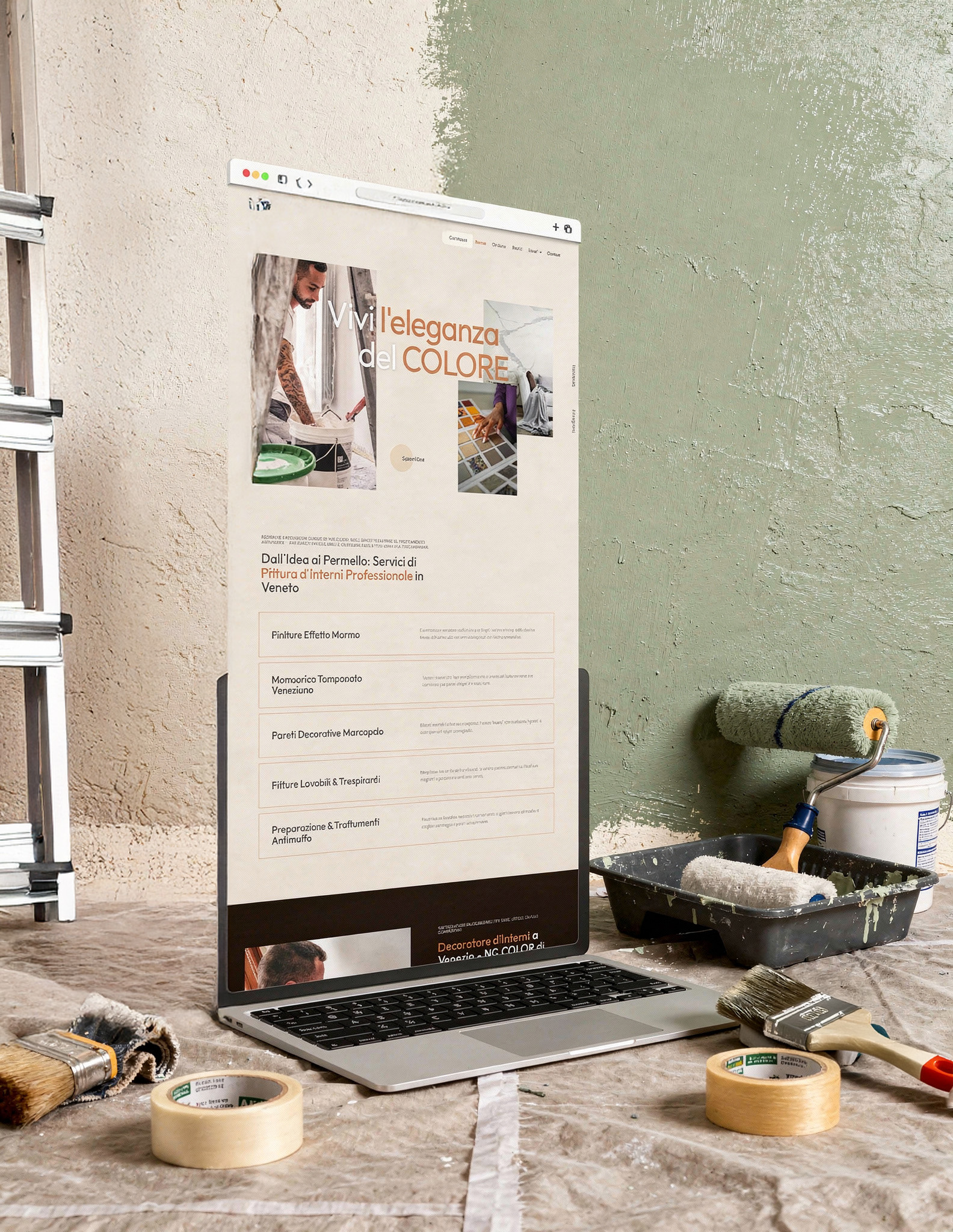 NG COLOR: Logo e Sito Web per Pittore Decoratore in Veneto